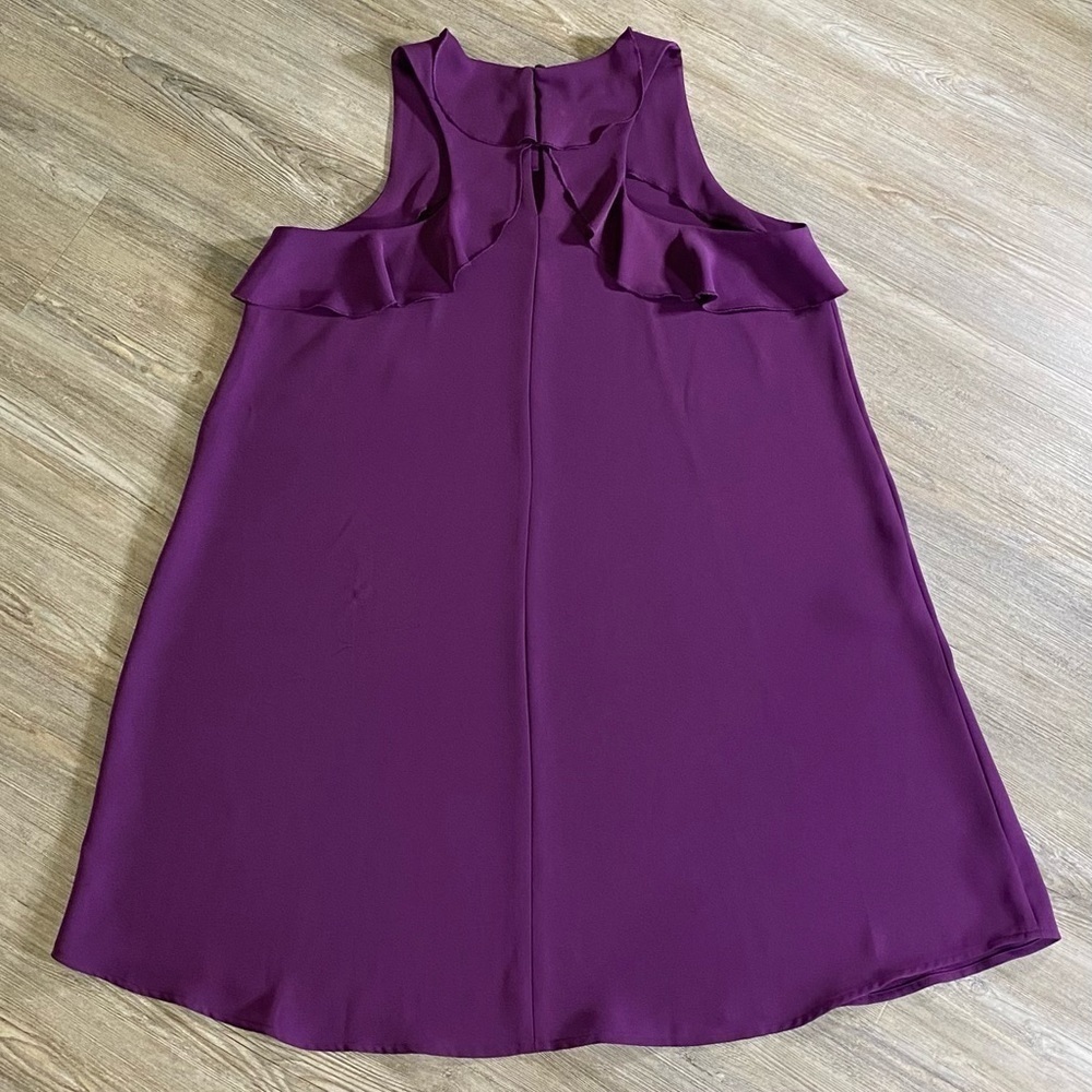 Loft Purple Ruffle Racerback Tank Dress - Picture 2 of 4